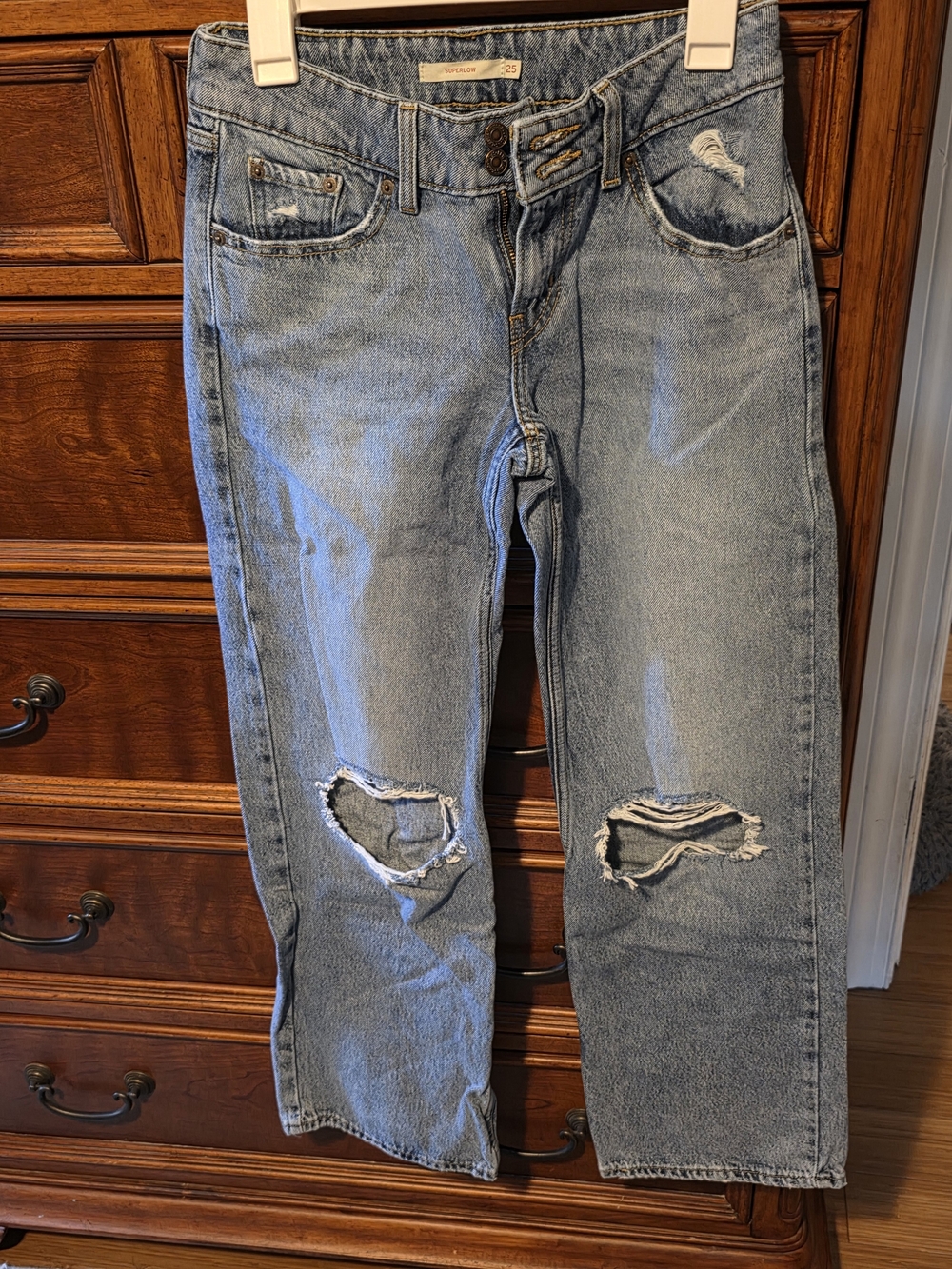 Levi's Light Blue Distressed Flare Jeans